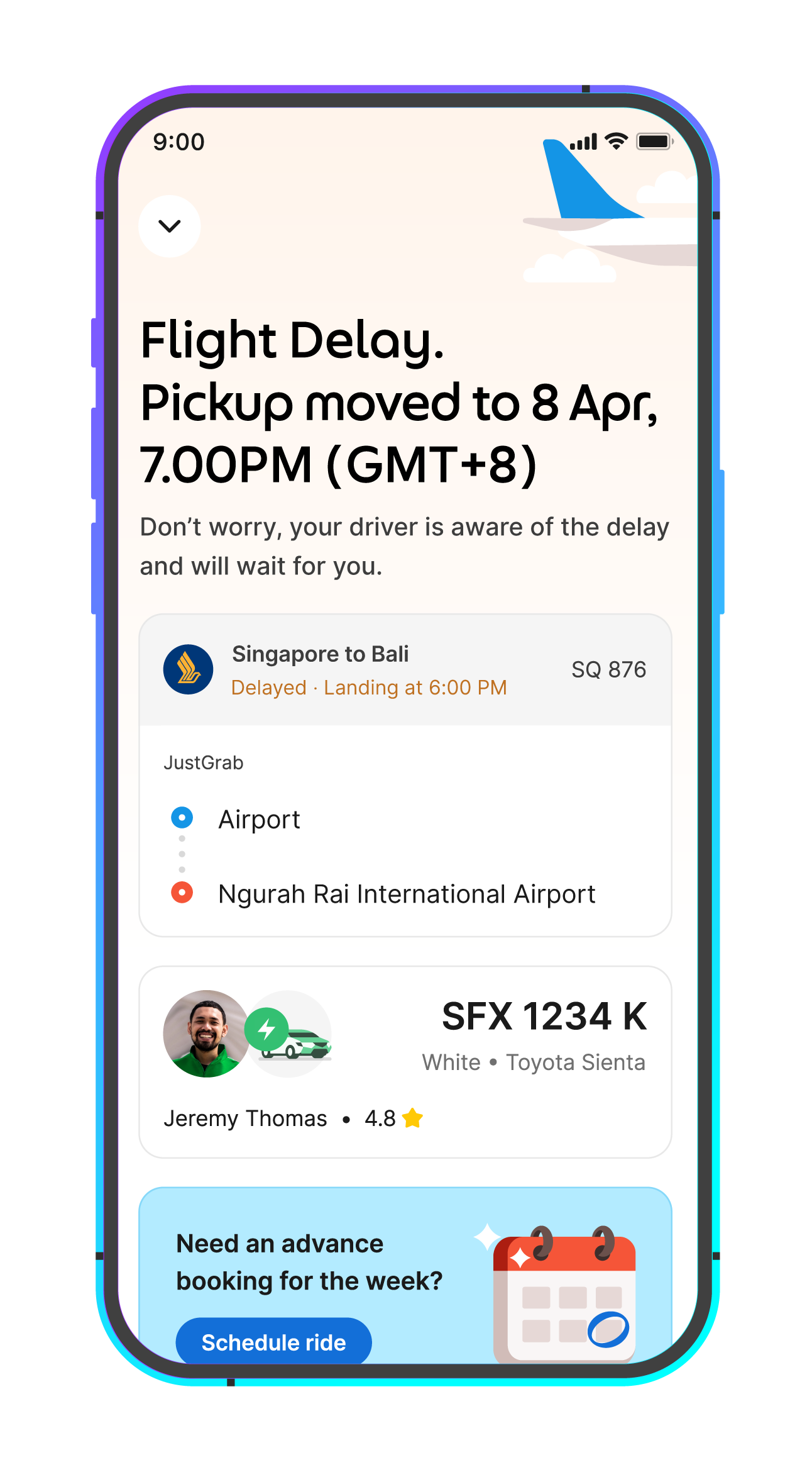 Grab举办“Grab X”发布会!推出家庭叫车、一人点餐、外卖拼单、旅行全包等新功能! 13 Advance Booking 02