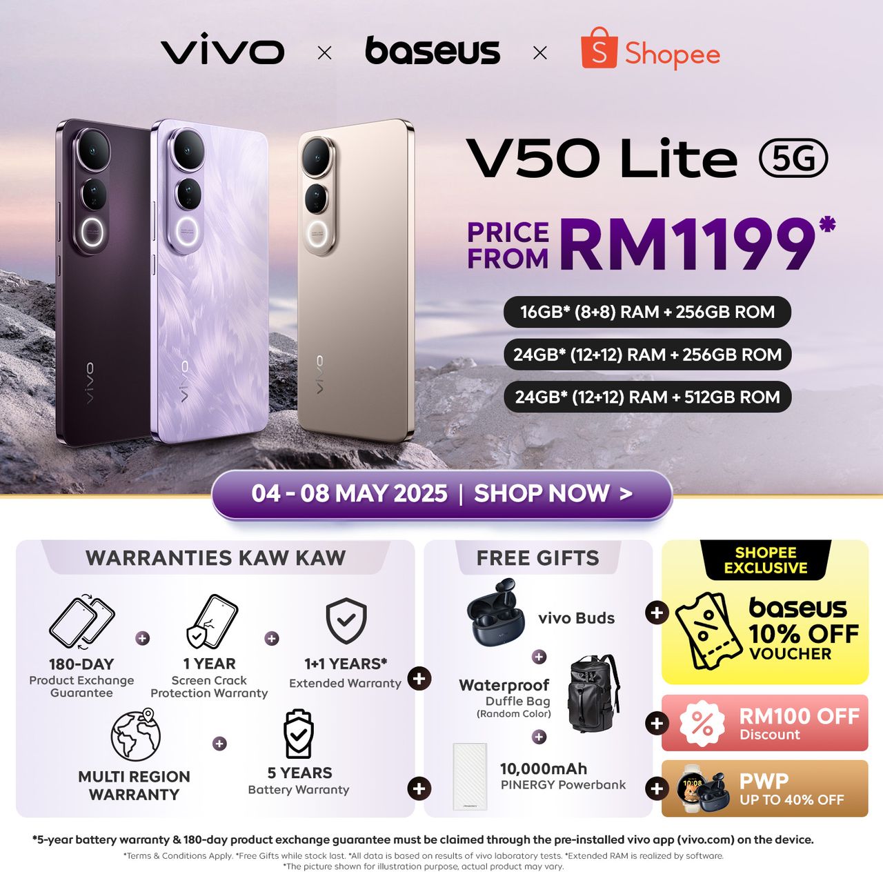 vivo V50 Lite 5G强势登场!vivo邀你TikTok拍片赢手机,Shopee也有买一送六大礼包! 4 Shopee 5.5 Madness Sale KV