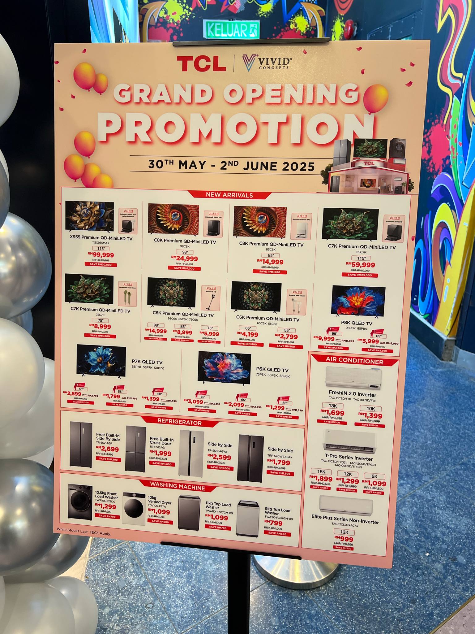 TCL大马首家门店在Sunway Pyramid开张：6月2日前消费还能享有高达RM23000折扣、抽奖活动等！