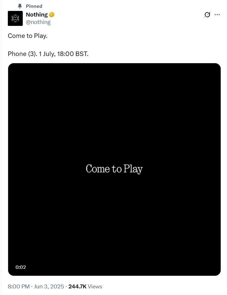 Nothing Phone (3) 将于7月2日发布!号称“品牌首款真正的旗舰机”,预计售约800英镑! 2 5063e473f982eee4ea78f42fbdcaa72f Y29tcHJlc3NfZm9ybWF0X2pwZw