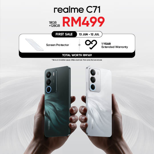 realme C71 发布:6300mAh+45W、120Hz高刷、50MP镜头,大马售价RM499! 15 506406472 1029701336014399 2060863286422398126 n