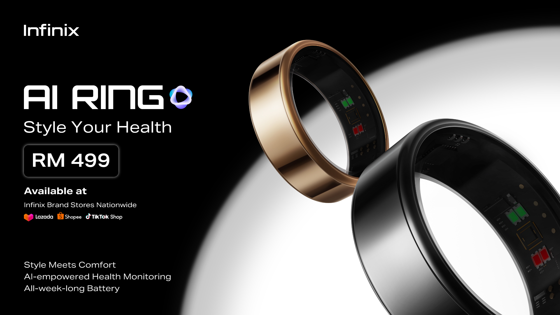 Infinix推出首款AI Ring:帮你测心率/血氧/睡眠/压力,还能控制拍照,大马售价RM499! 12 AI Ring KV