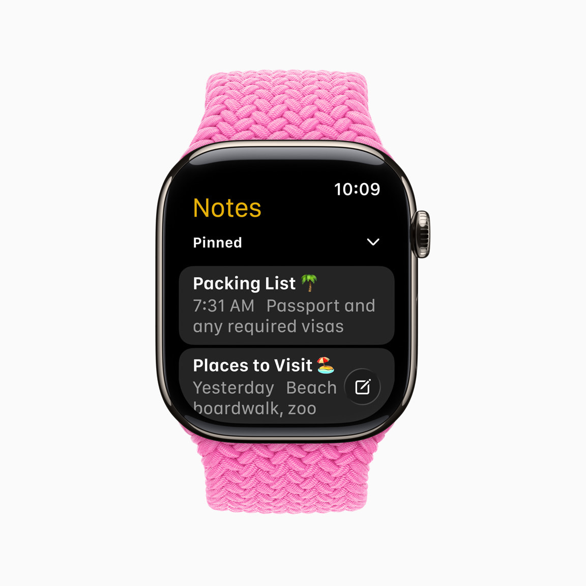 watchOS 26发布:Liquid Glass设计、Workout Buddy助练、手腕轻甩关通知、Notes App加入! 12 Apple WWDC25 watchOS 26 Notes app