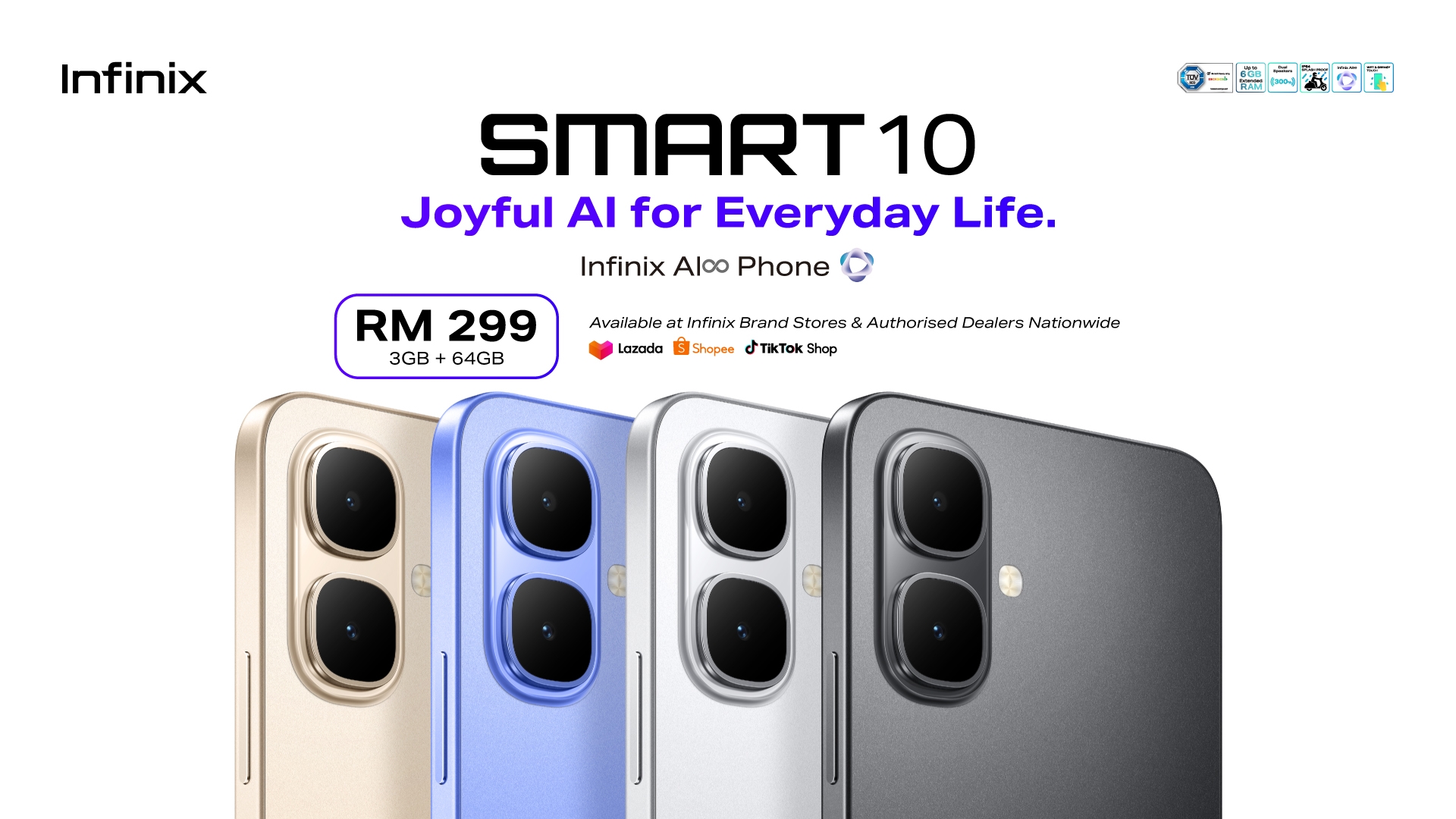 大马售价RM299起!Infinix SMART 10系列发布:AI助手、6000mAh大电池、120Hz高刷! 4 Infinix SMART 10 KV 1