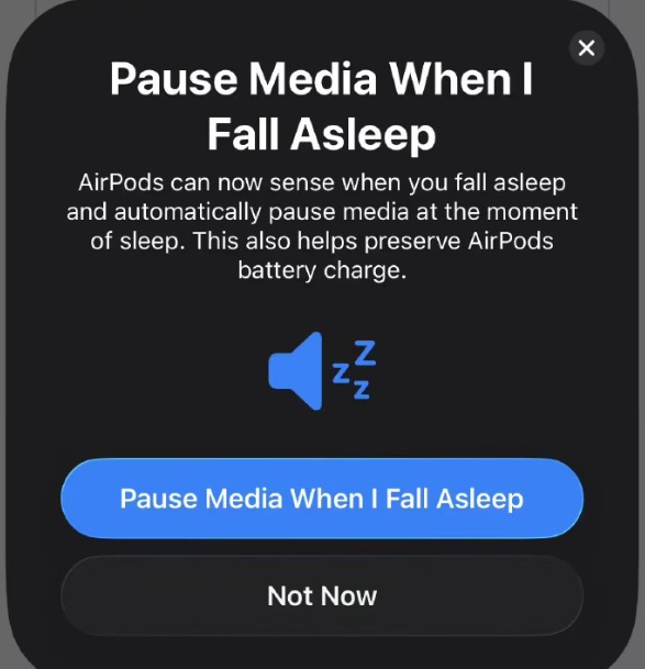 iOS 26新功能:AirPods或Beats耳机检测用户睡着时会自动暂停播放! 3 iOS 26新功能:AirPods或Beats耳机检测用户睡着时会自动暂停播放!