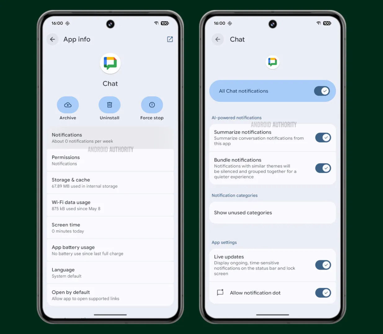 外媒曝Google为Android系统开发新功能:AI 自动分组通知类别、总结对话+群组消息! 5 AI powered notification settings in Android 16 QPR1 on Pixel 1235w 1080h.jpg