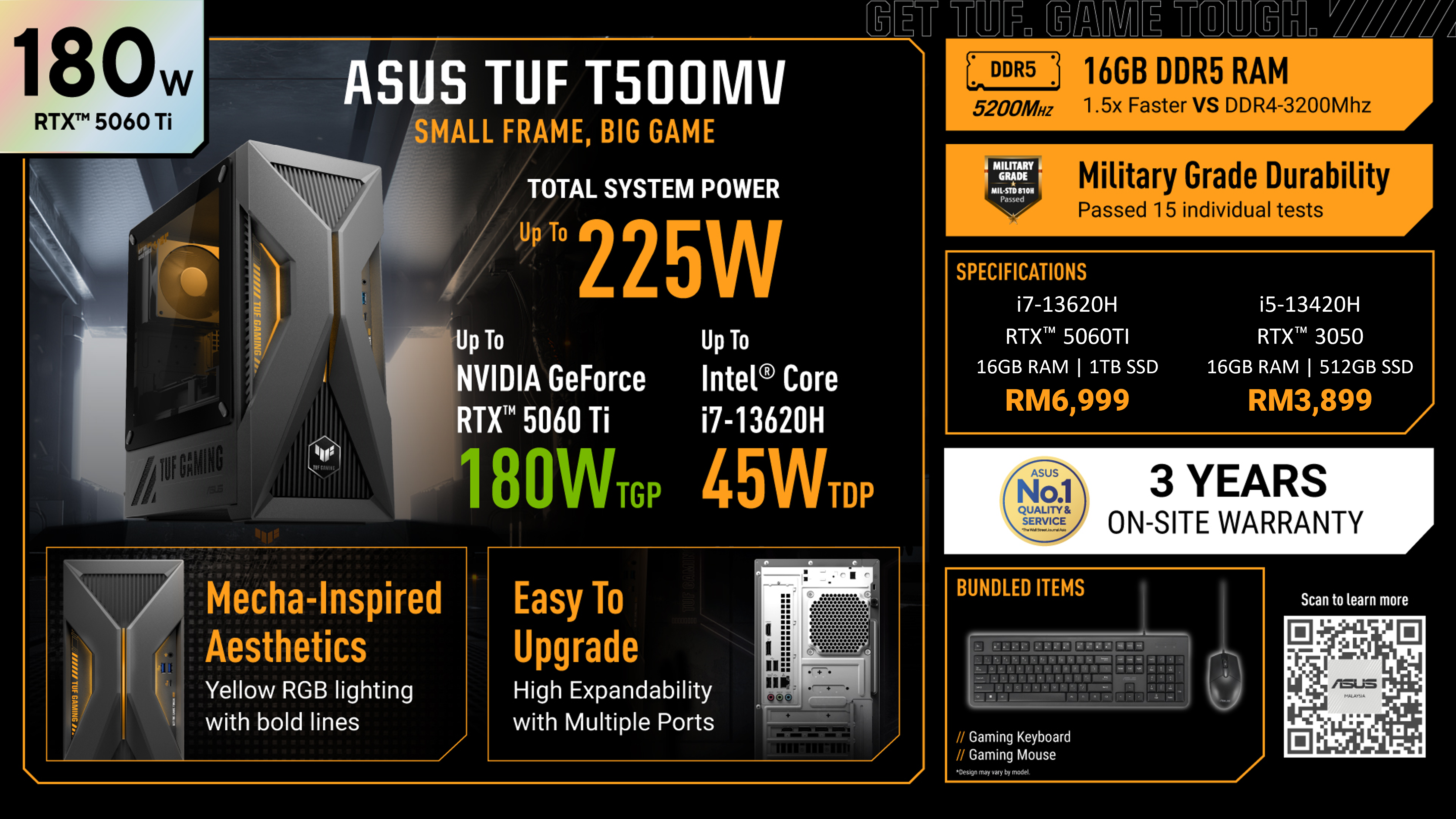 ASUS TUF Gaming T500大马发布:最高RTX 5060 Ti、Intel Core i7-13620H处理器,RM3899起! 5 One Pager Pricing summary visual