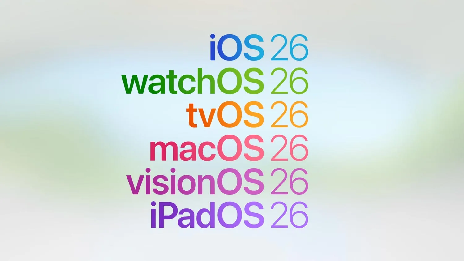 可以升级了!iOS 26、iPadOS 26、macOS Tahoe 26、watchOS 26 等公测版全面上线! 2 iOS iPadOS WatchOS macOS tvOS visionOS 26 LOGO.jpg