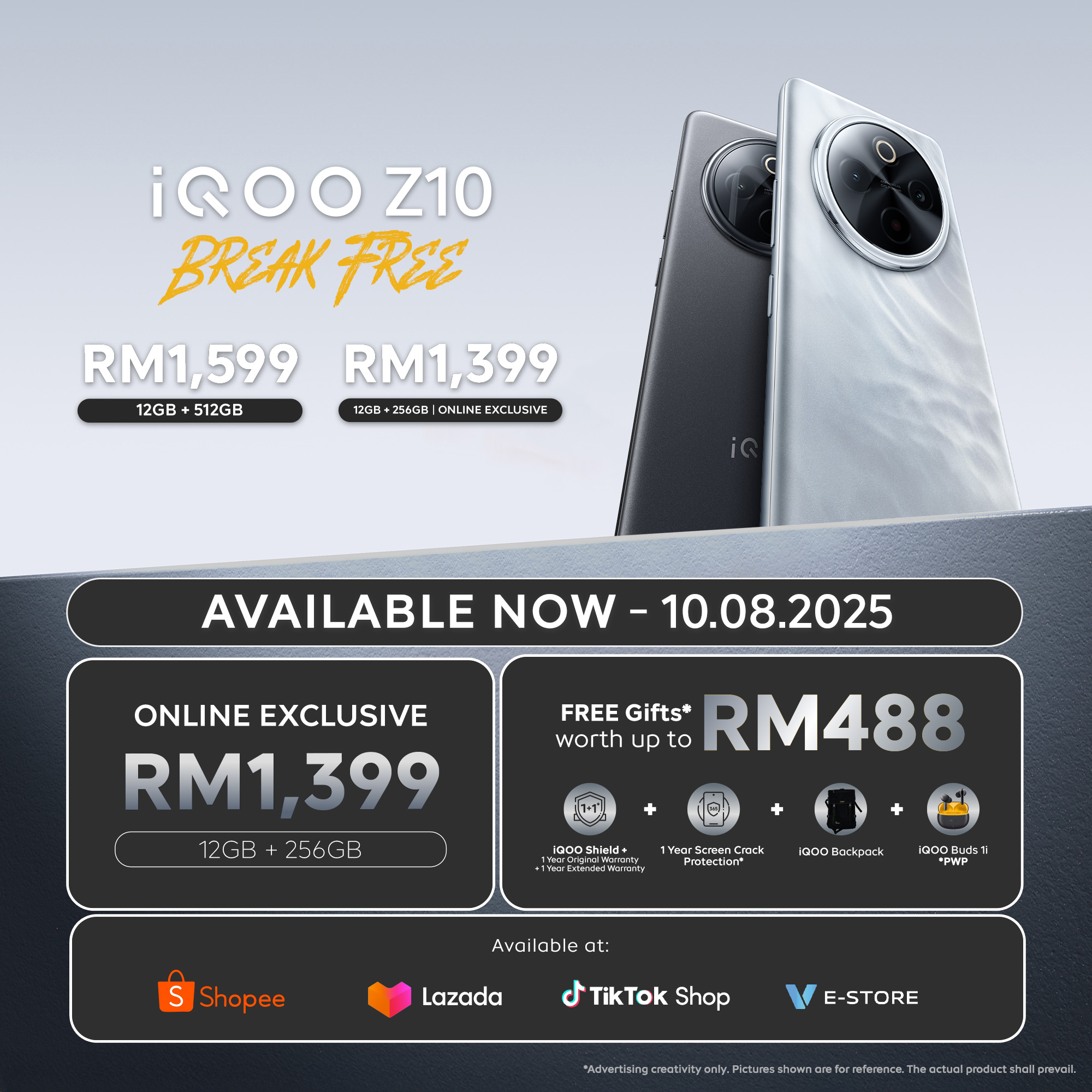 同级电池最大!iQOO Z10发布:7300mAh+90W闪充、骁龙7s Gen 3,大马售价RM1399起! 3 iQOO Z10 Pricing