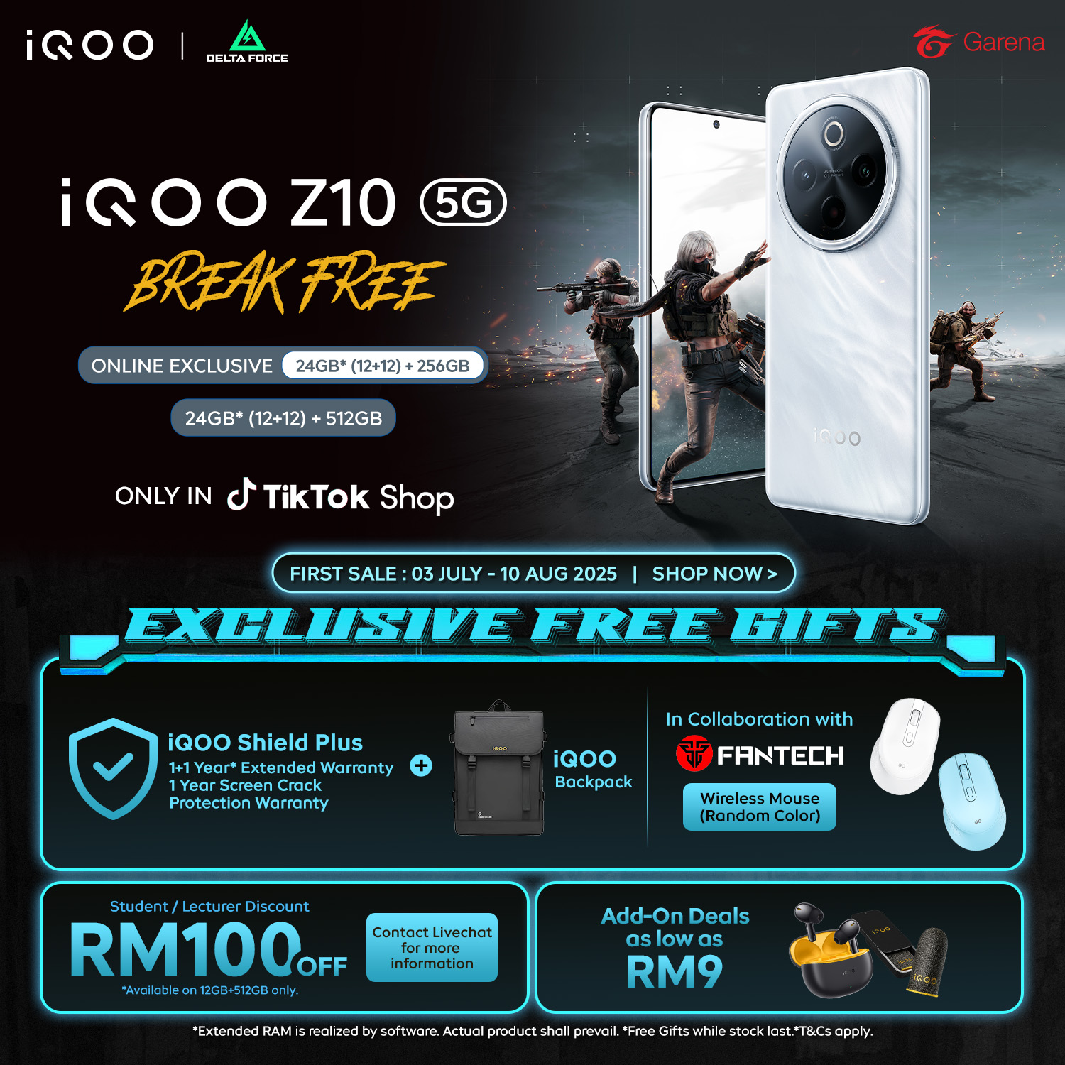 同级电池最大!iQOO Z10发布:7300mAh+90W闪充、骁龙7s Gen 3,大马售价RM1399起! 5 iQOO Z10 Tiktok Promo