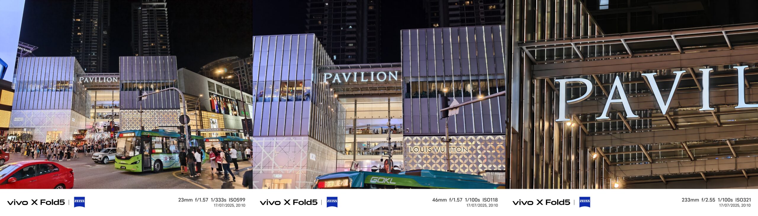 vivo X Fold5评测:轻薄、续航出色,工作台功能非常适合大忙人! 23 night zoom1 scaled