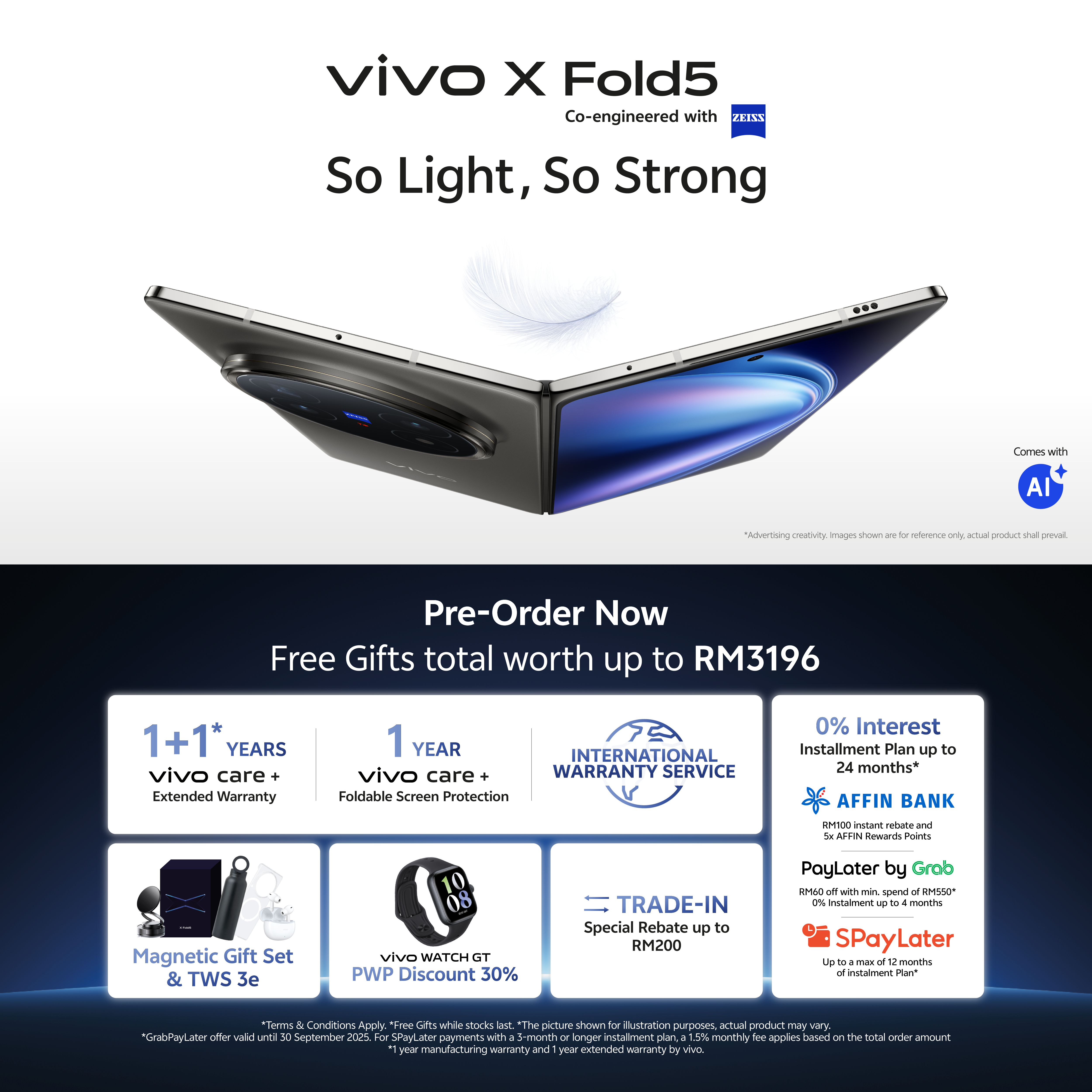 大马售价RM6,999!vivo X Fold5发布:展开4.3mm厚、6000mAh、后置50MP潜望长焦! 14 vivo X Fold5 Promo KV 1
